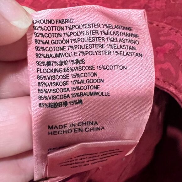 Anthropologie Pilcro Flocked High-Rise Red Denim Leggings Women's Sz. 26 NWT - Picture 15 of 16